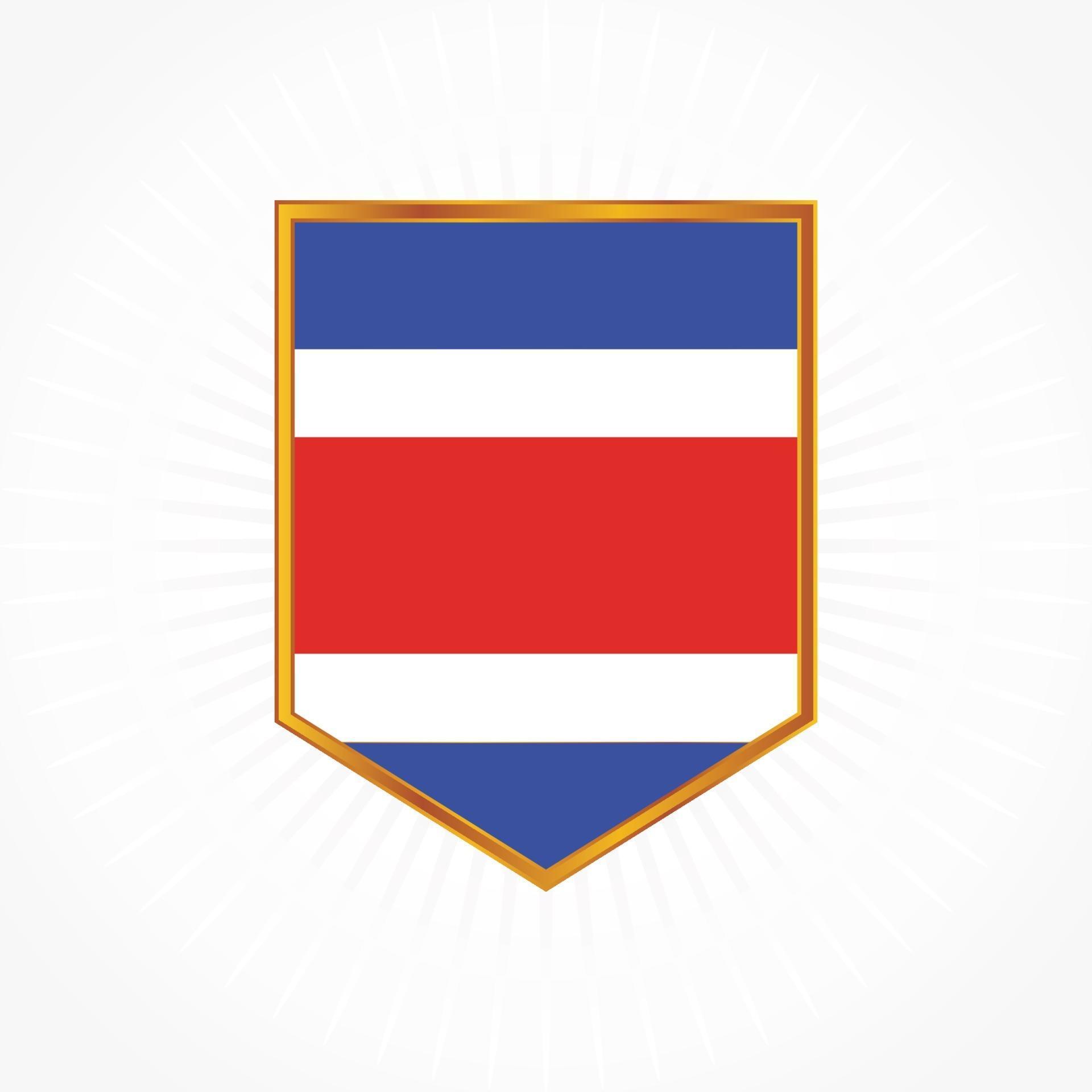 Costa Rica flag vector with shield frame 3379200 Vector Art at Vecteezy