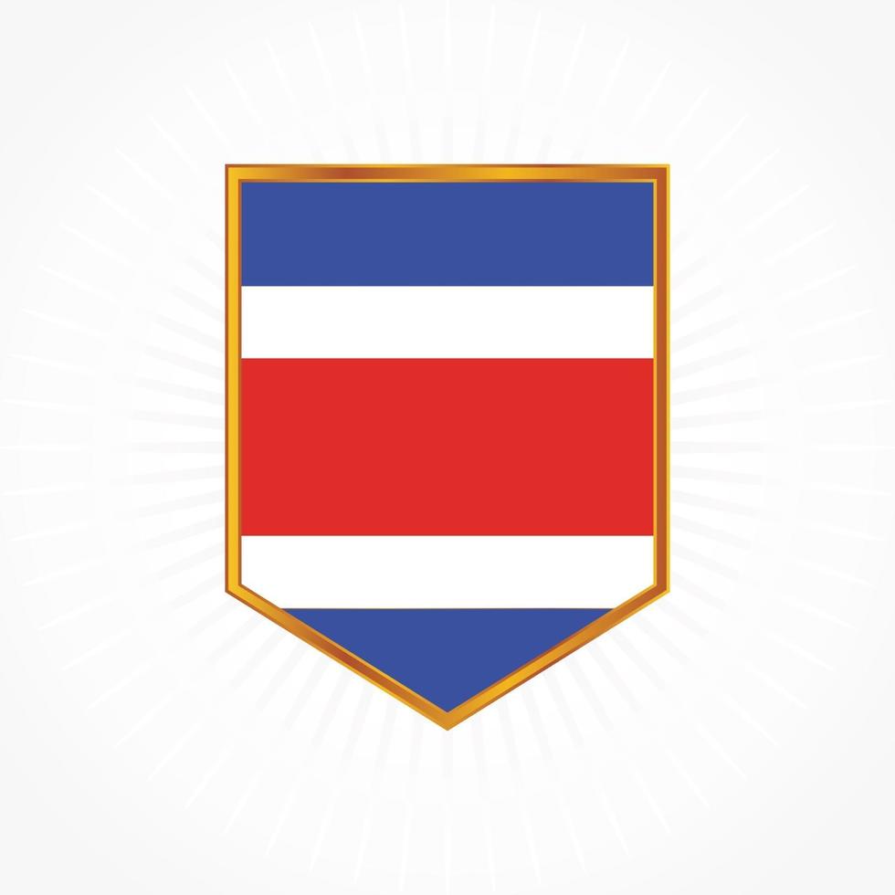 Costa Rica flag vector with shield frame