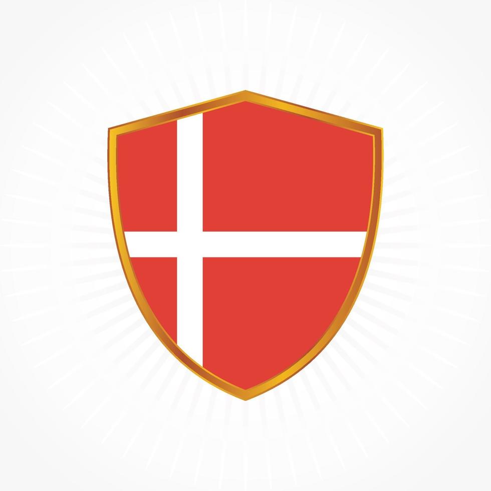 Denmark flag vector with shield frame