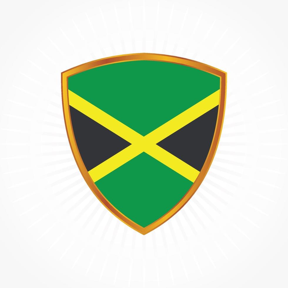 vector de bandera de jamaica con marco de escudo