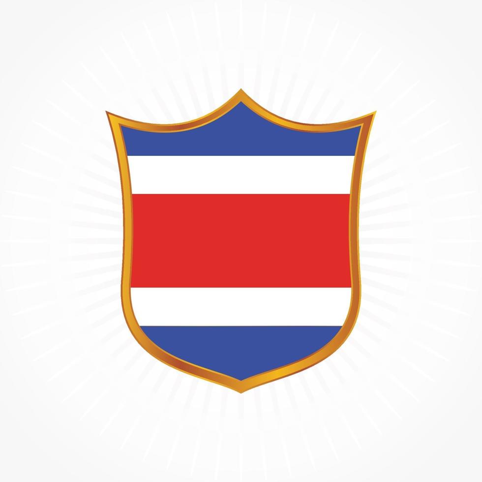 Costa Rica flag vector with shield frame
