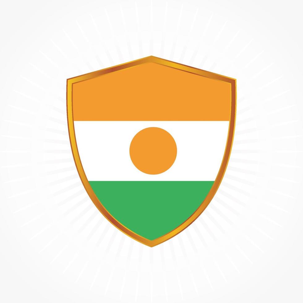 Niger flag vector with shield frame