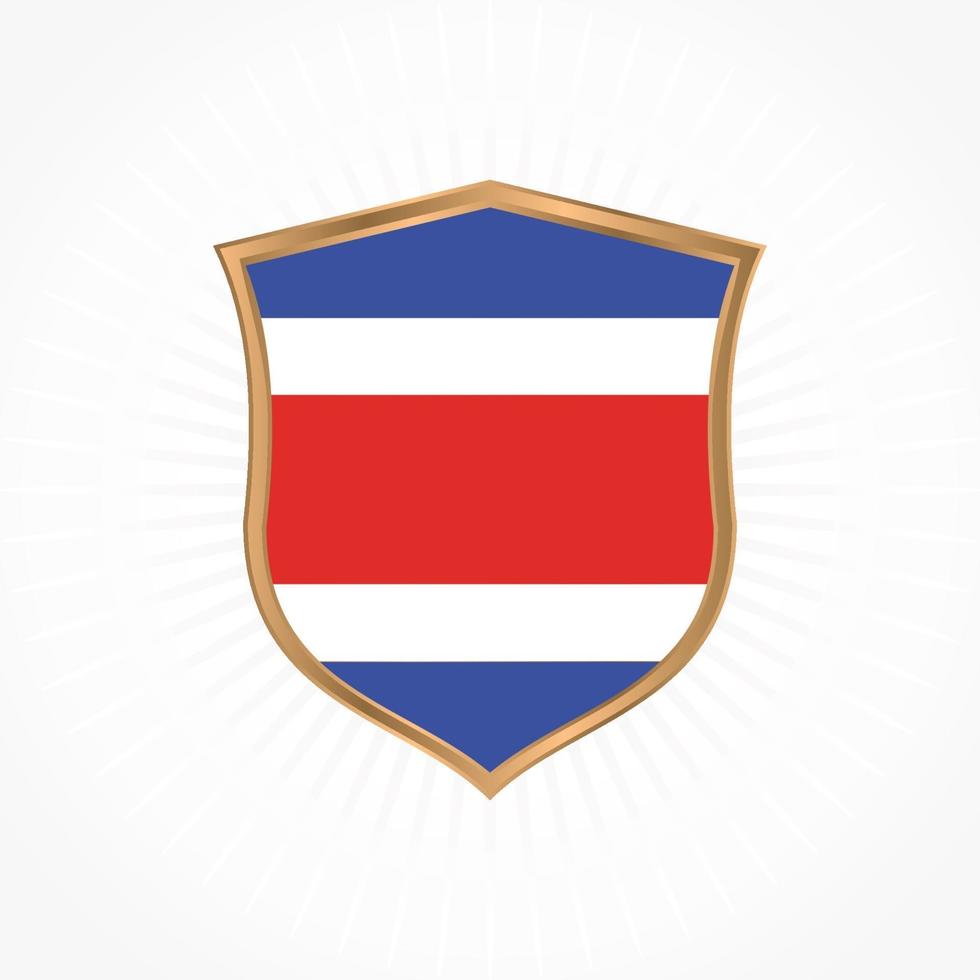 Costa Rica flag vector with shield frame