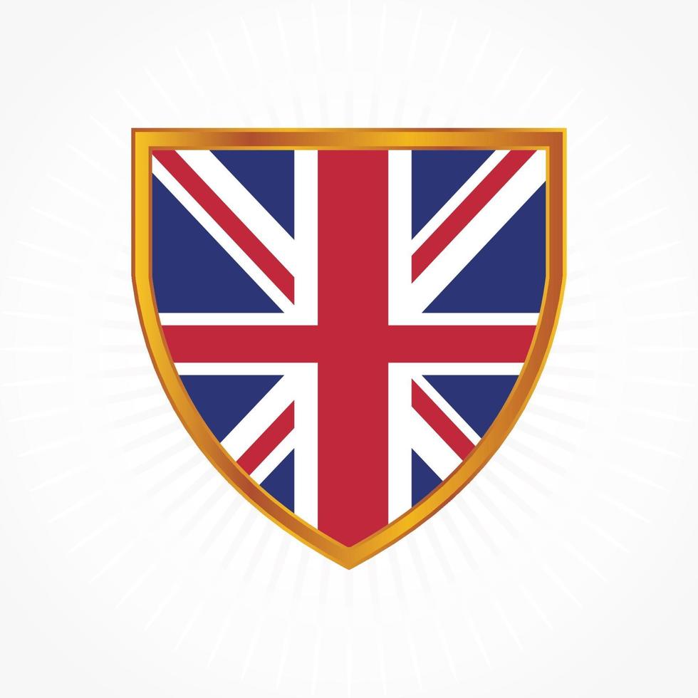 vector de bandera de reino unido con marco de escudo