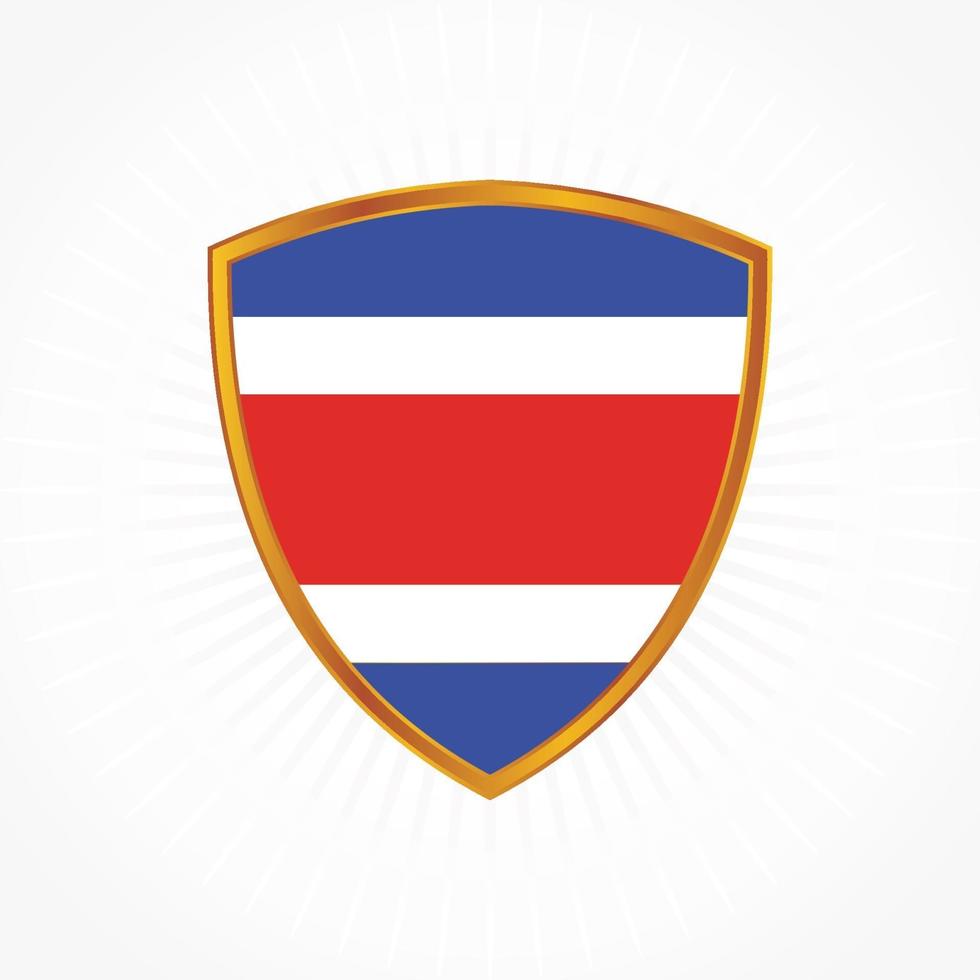 Costa Rica flag vector with shield frame