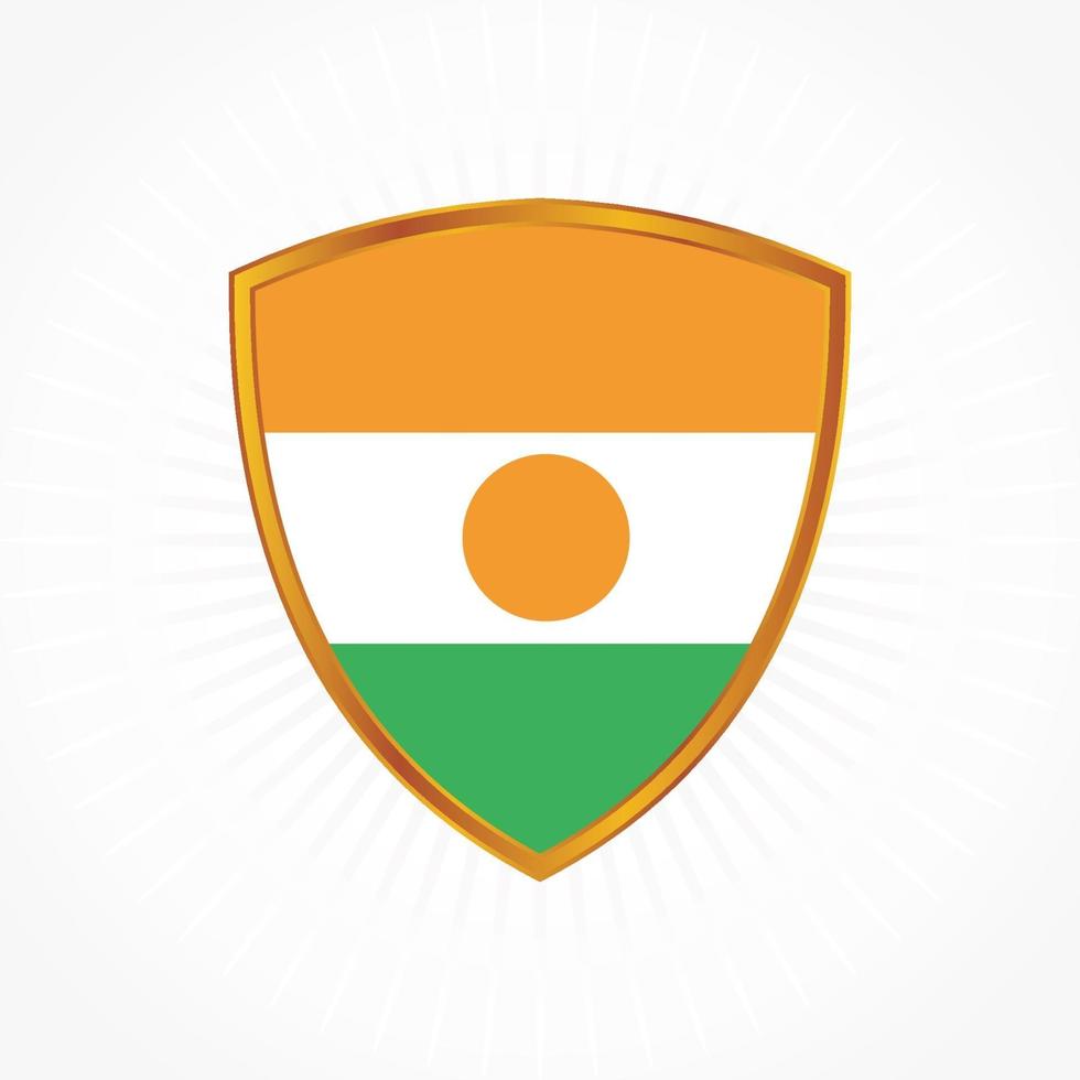 Niger flag vector with shield frame