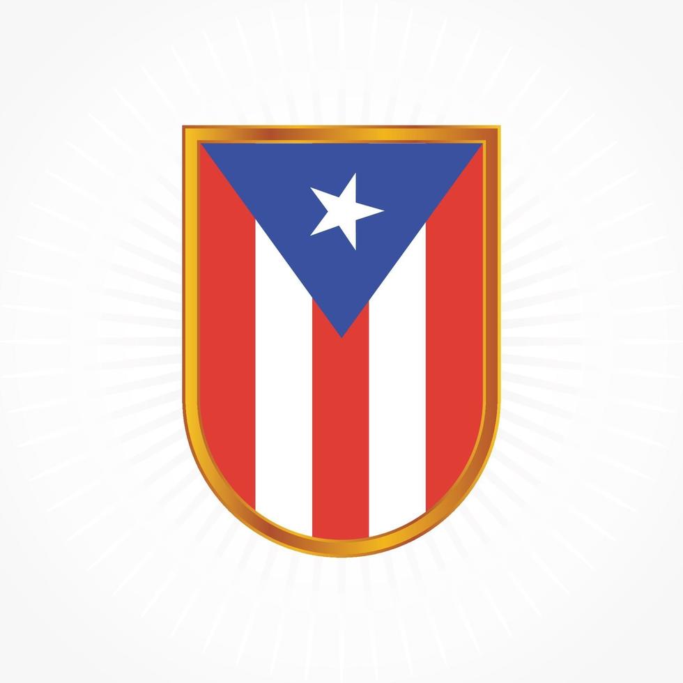 Puerto Rico flag vector with shield frame