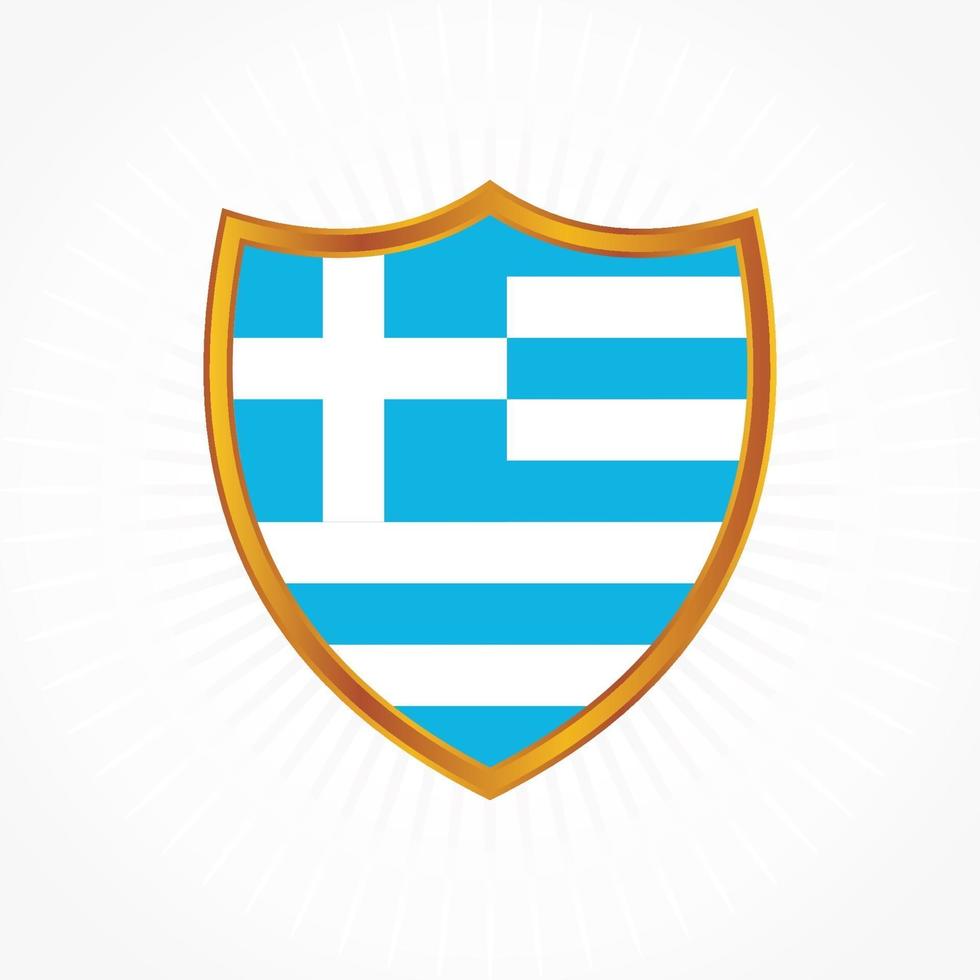 vector de bandera de grecia con marco de escudo