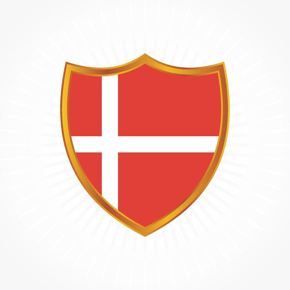 Denmark flag vector with shield frame