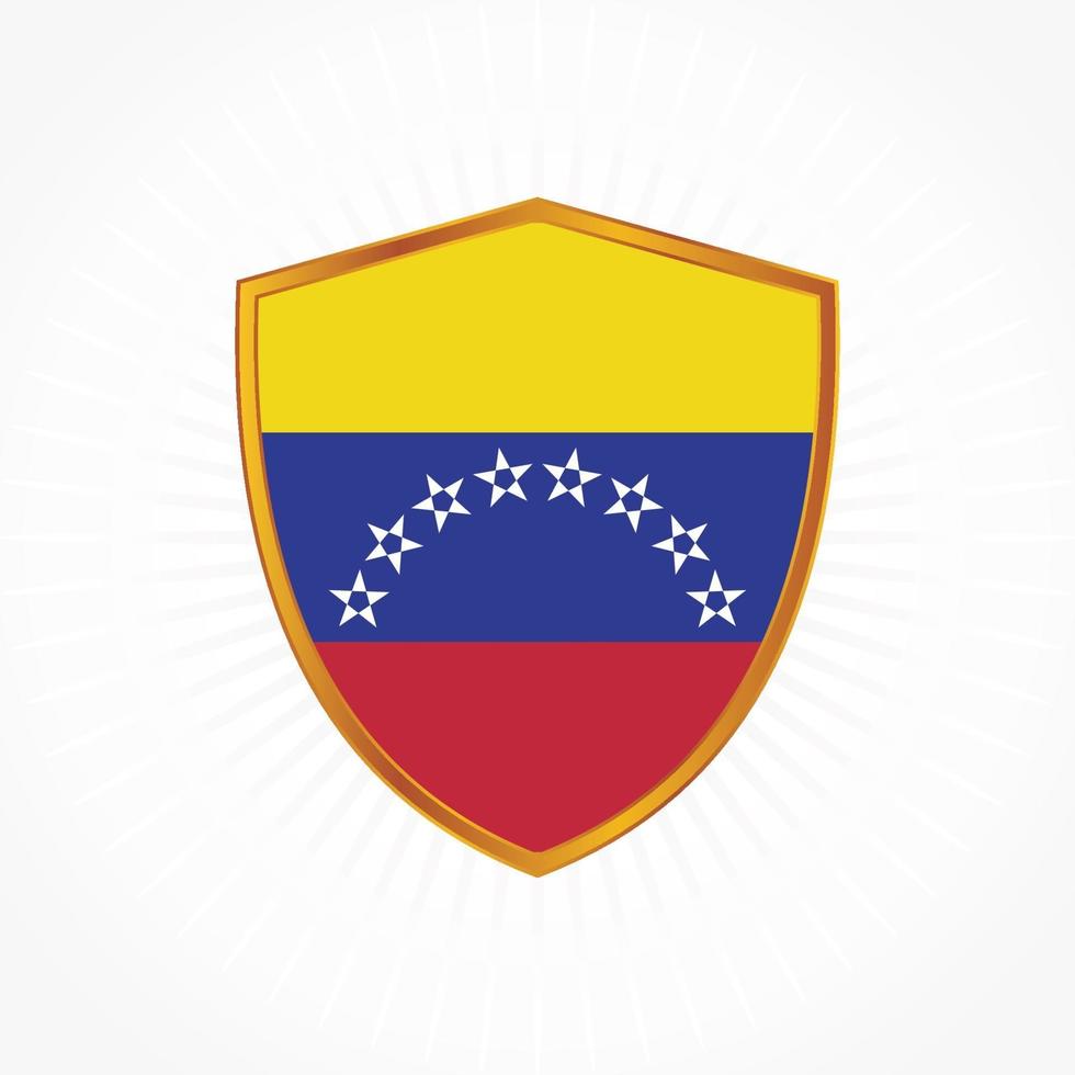 Venezuela flag vector with shield frame
