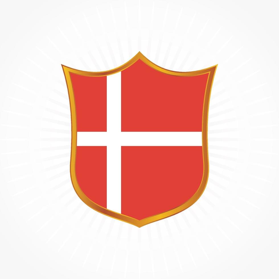 Denmark flag vector with shield frame