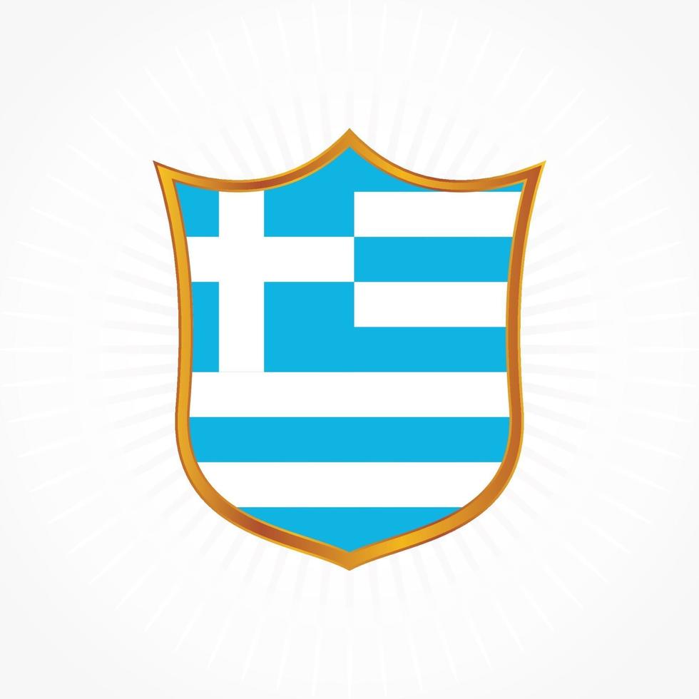 vector de bandera de grecia con marco de escudo
