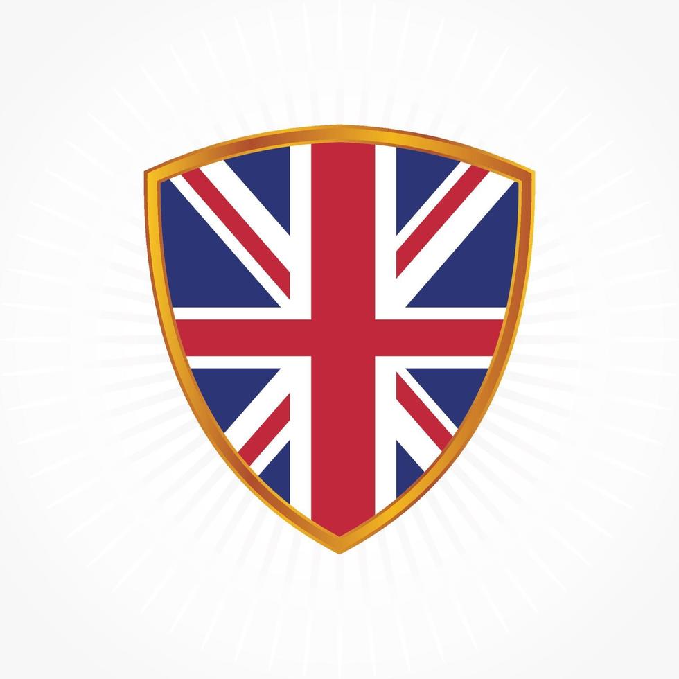 vector de bandera de reino unido con marco de escudo