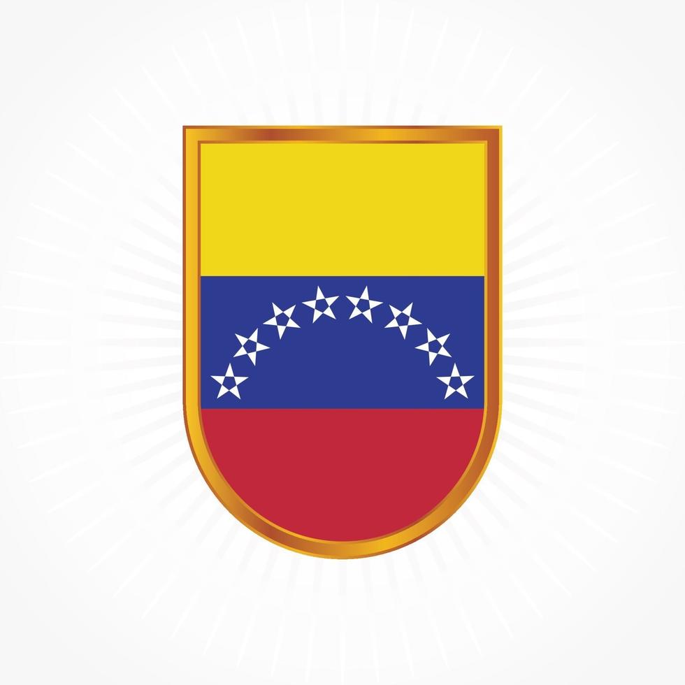 Venezuela flag vector with shield frame