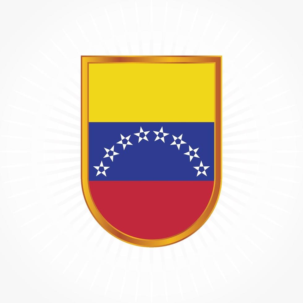 vector de bandera de venezuela con marco de escudo