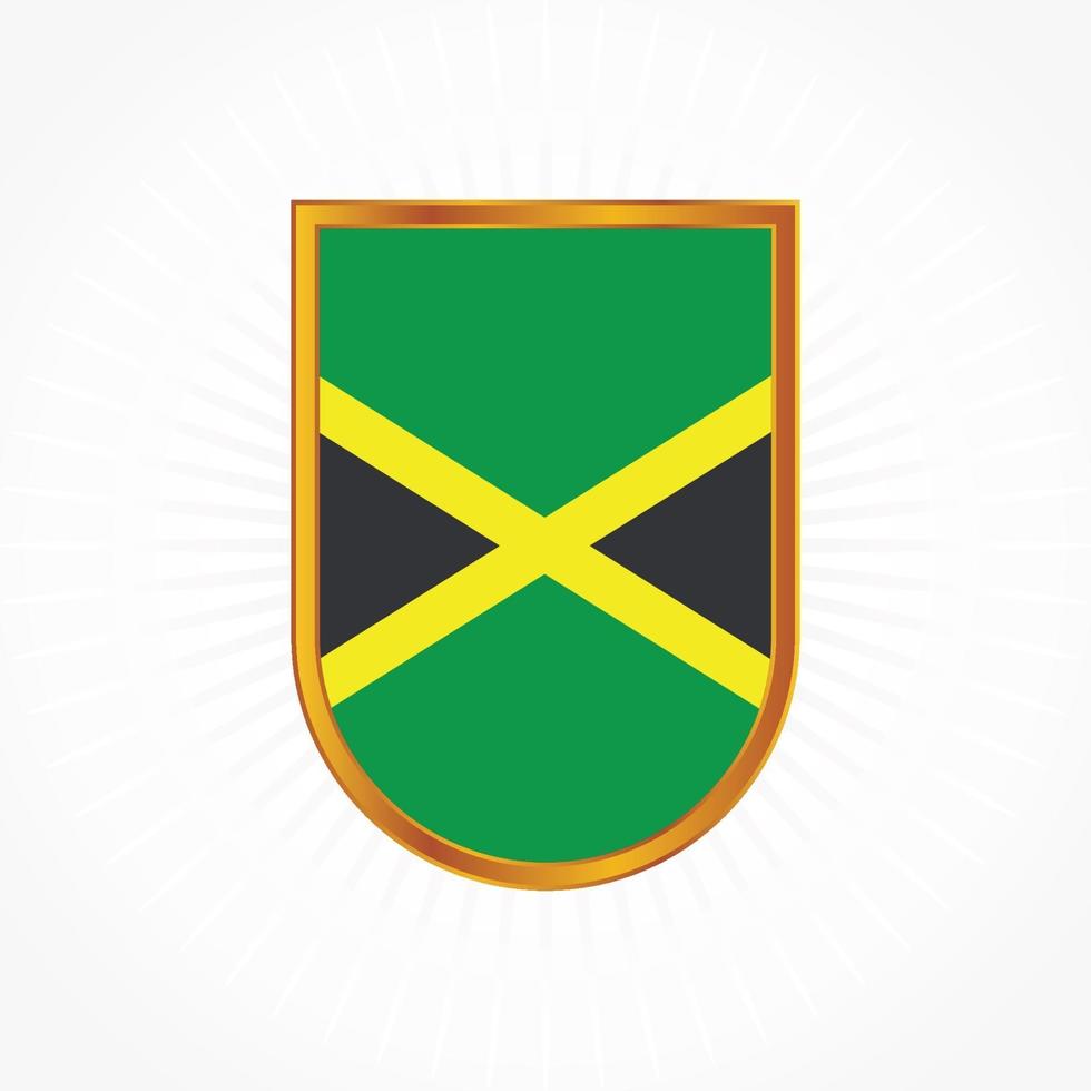 vector de bandera de jamaica con marco de escudo