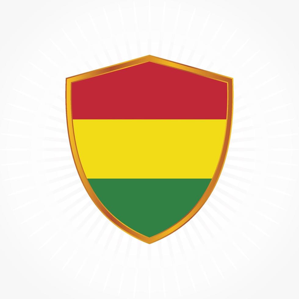 Bolivia flag vector with shield frame