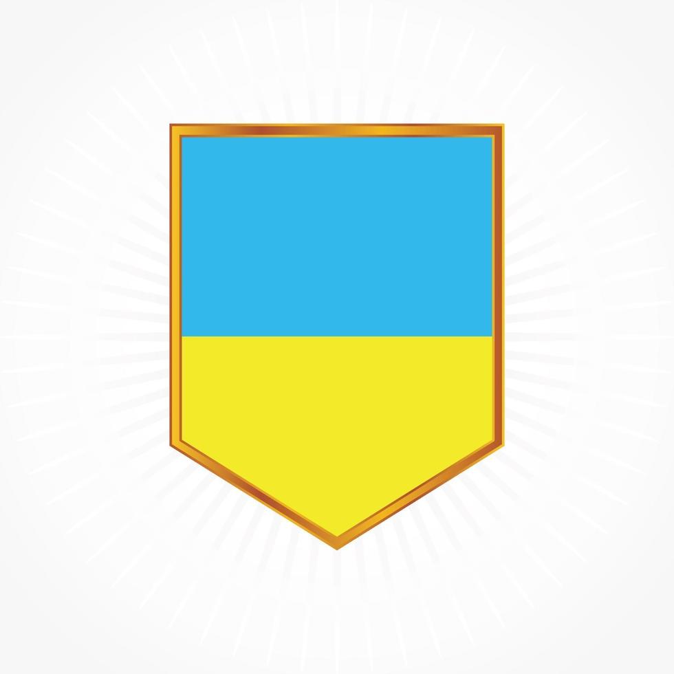 Ukraine flag vector with shield frame