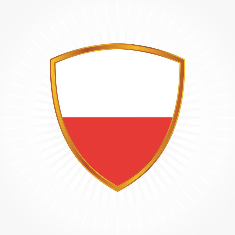 Poland flag vector with shield frame