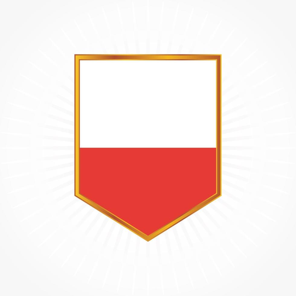 Poland flag vector with shield frame