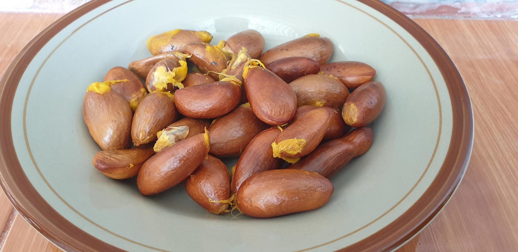 Beans on plate photo