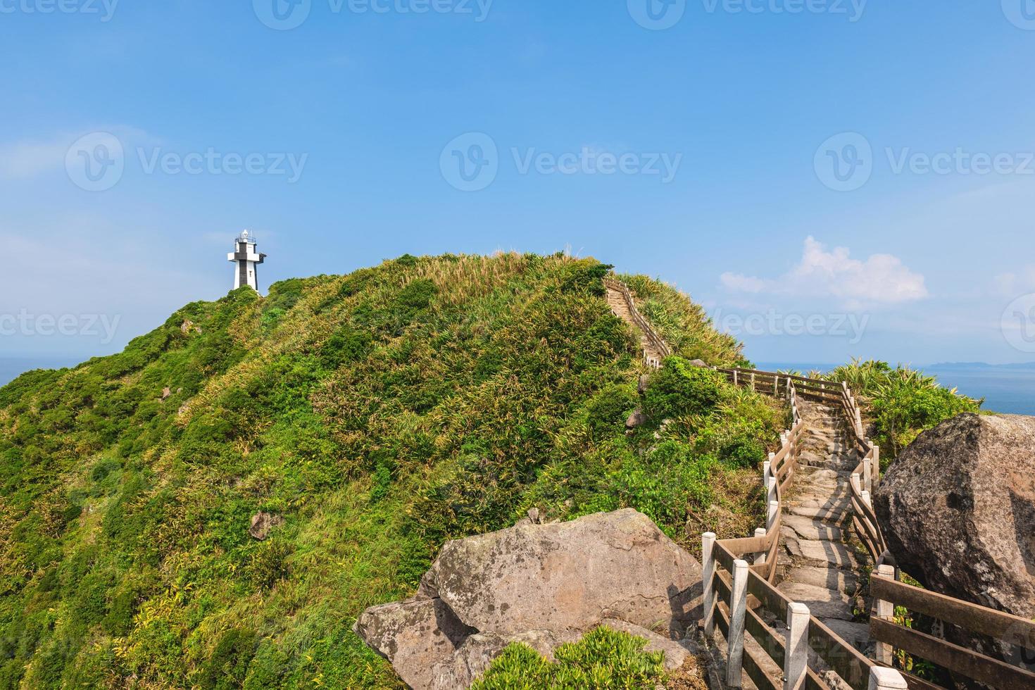 Keelung Island Lighthouse at the peak of keelung islet, taiwan photo