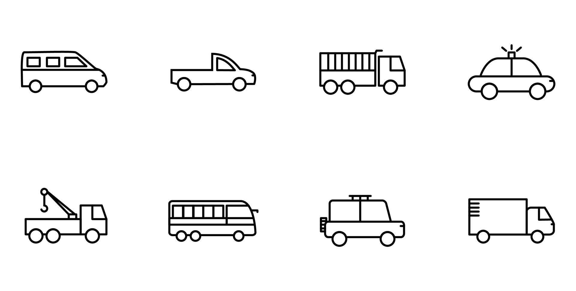 transportation icon set vector