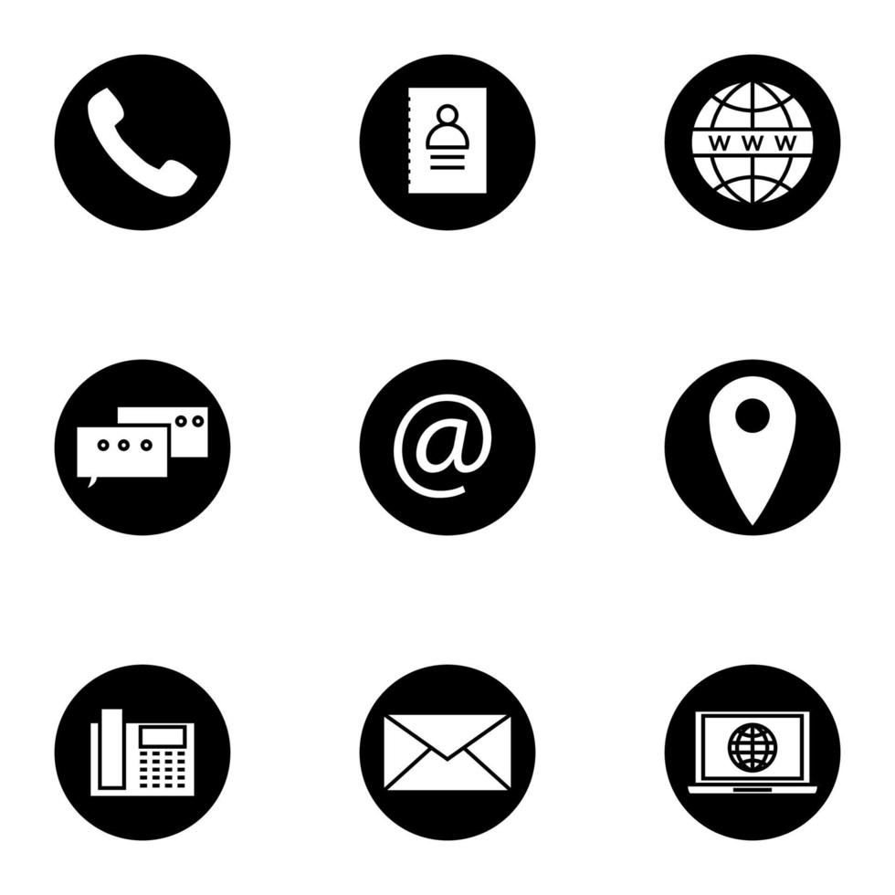 contact icon set vector