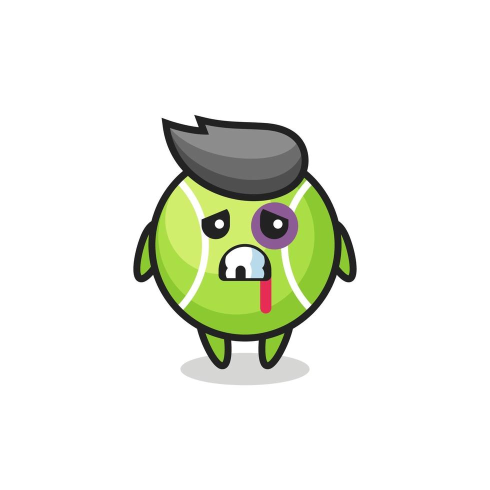 injured tennis character with a bruised face vector