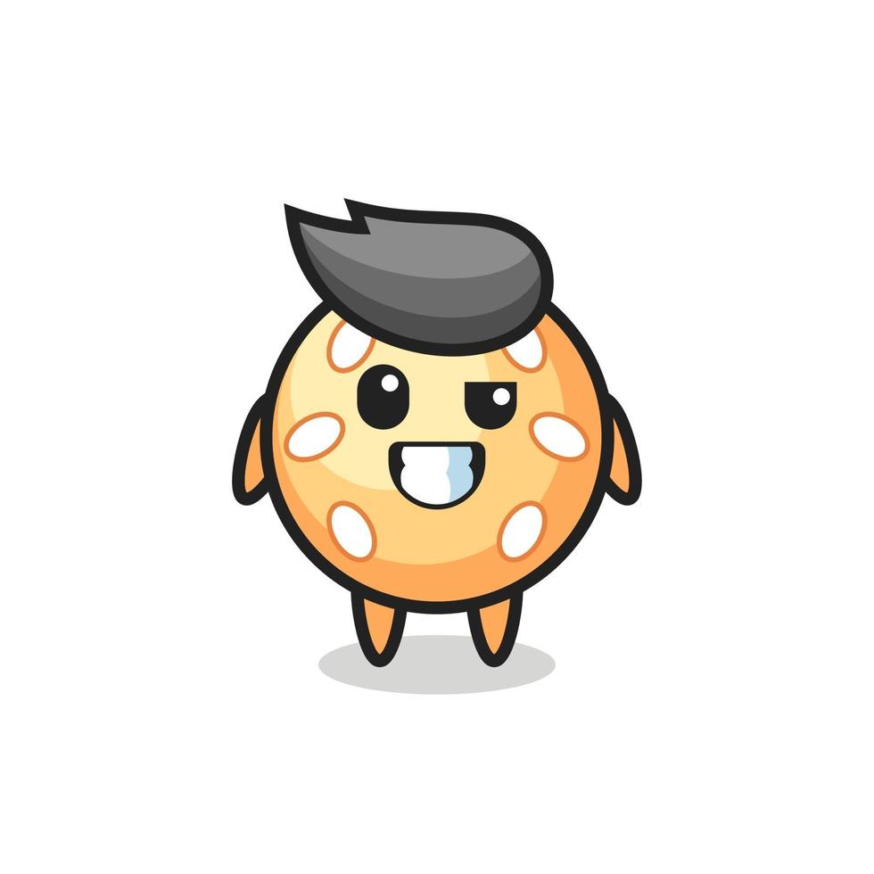 cute sesame ball mascot with an optimistic face vector