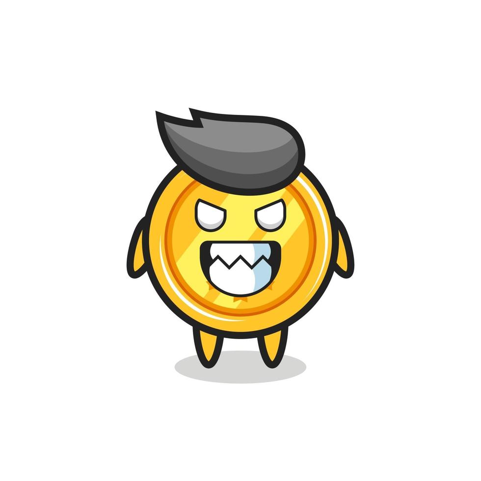 evil expression of the medal cute mascot character vector