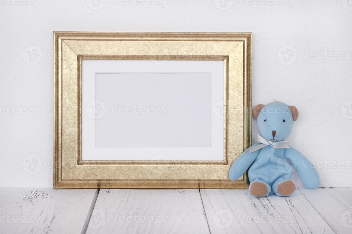 Gold frame with bear photo