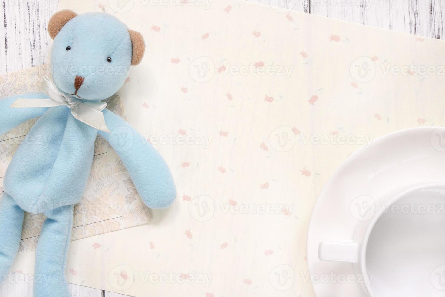 Paper with bear and coffee photo