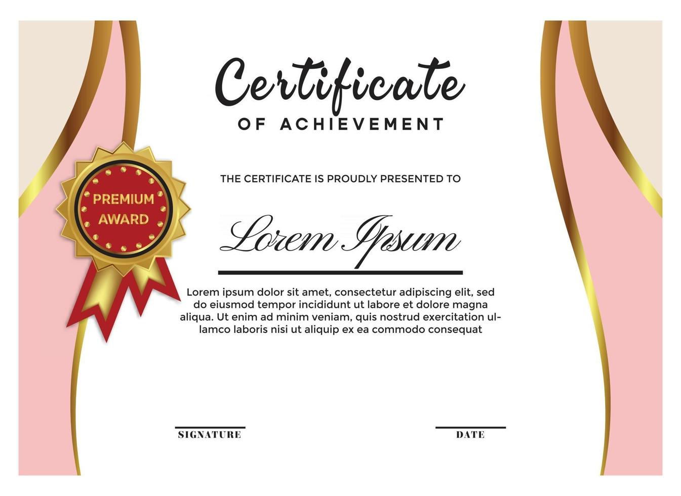 elegant certificate feminine design vector