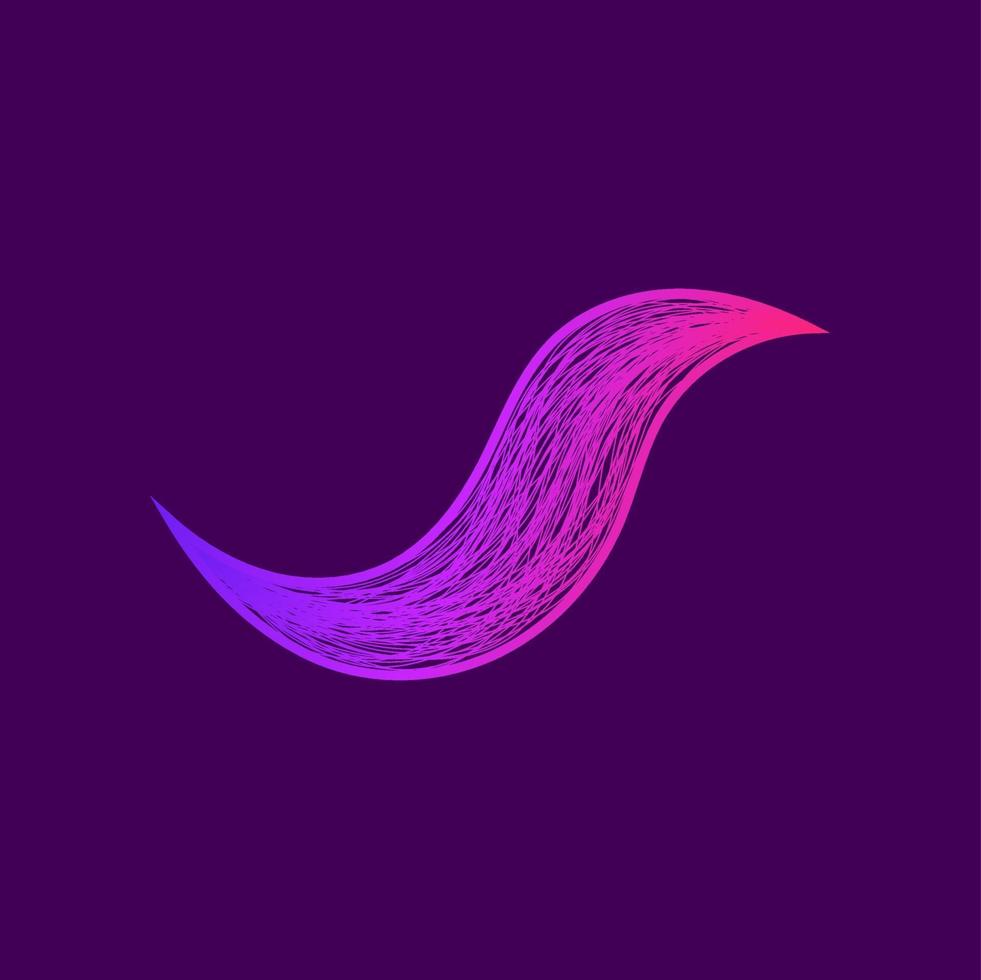 Purple pink wavy abstract line special effect with gradient vector