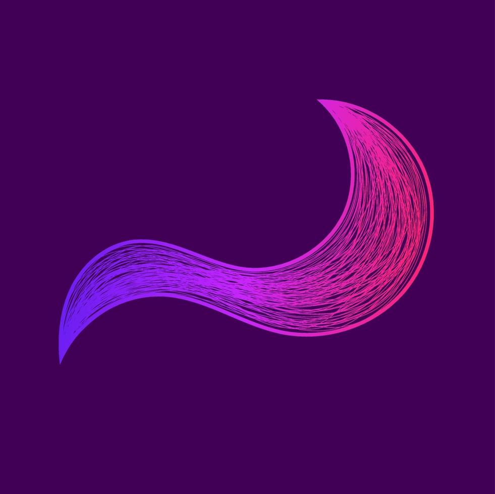 Purple pink wavy abstract line special effect with gradient vector