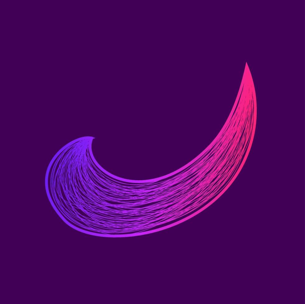 Purple pink wavy abstract line special effect with gradient vector