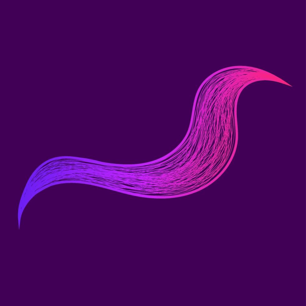 Purple pink wavy abstract line special effect with gradient vector