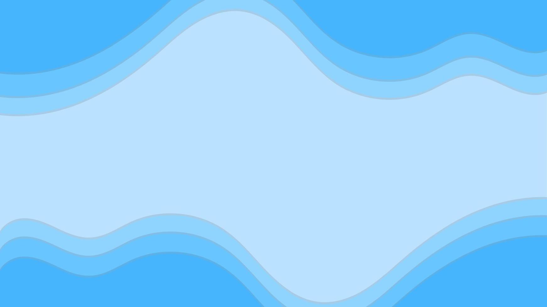 Blue gradient abstract paper cut background wavy shape papercut vector