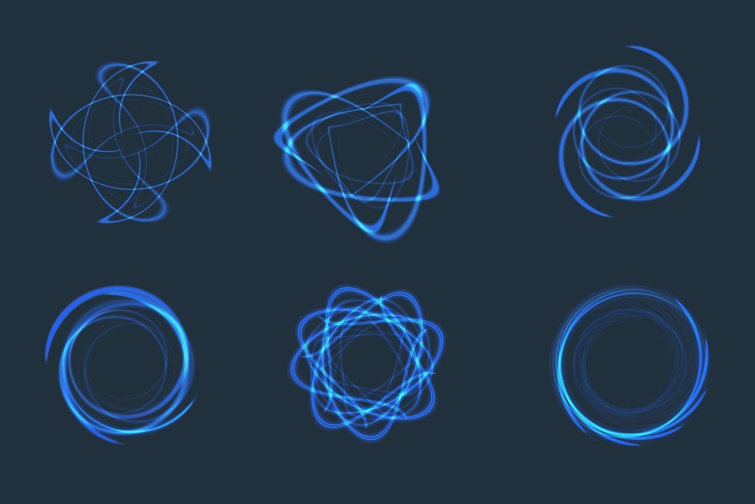 conjunto de recursos gráficos de elementos vectoriales aislados de efectos especiales azules vector