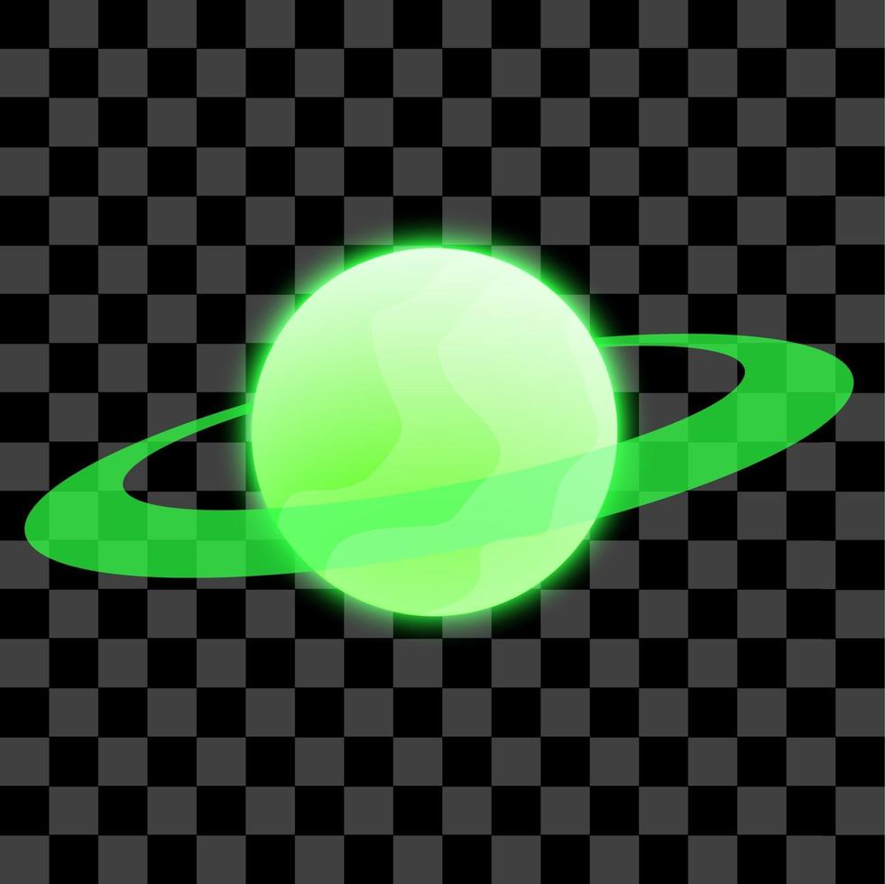 planeta verde aislado ilustración vectorial galaxia planetaria verde vector