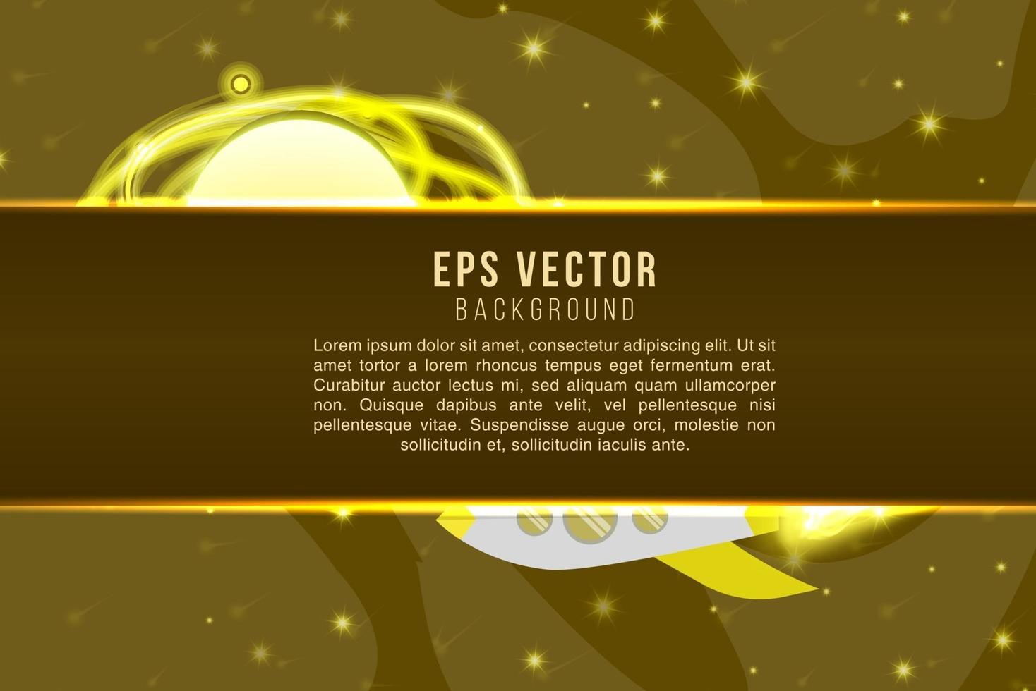 Space text background yellow and brown colors with shine glow stars vector