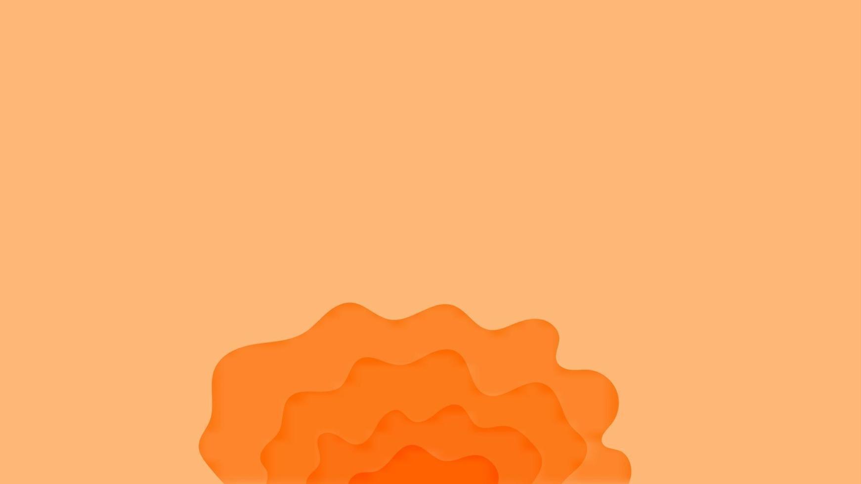 Orange papercut abstract background wavy lines shape vector