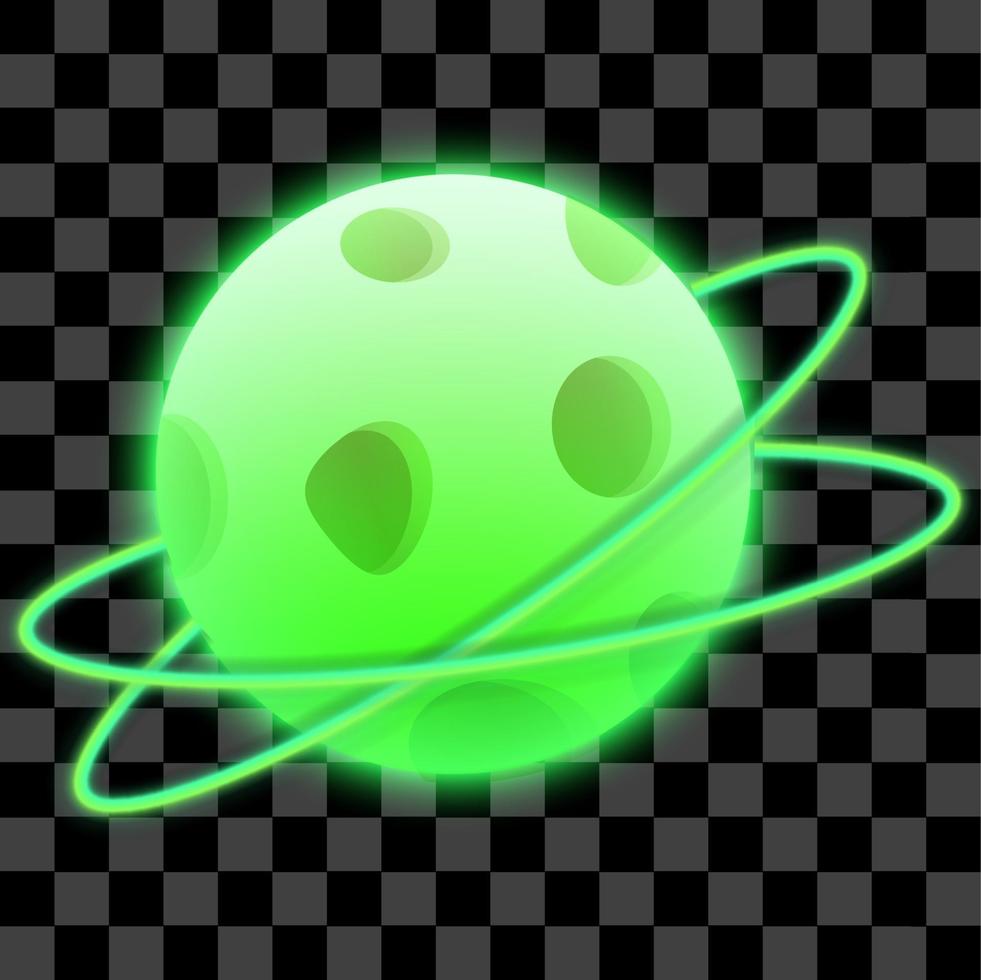 Green planet isolated illustration vector planetary galaxy green