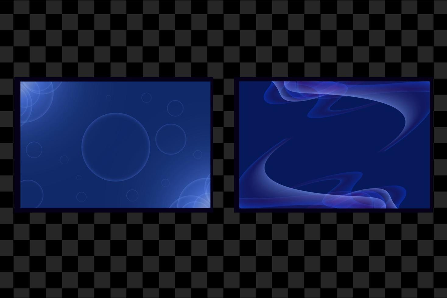 Set of dark blue abstract backgrounds with shine glow effect isolated vector