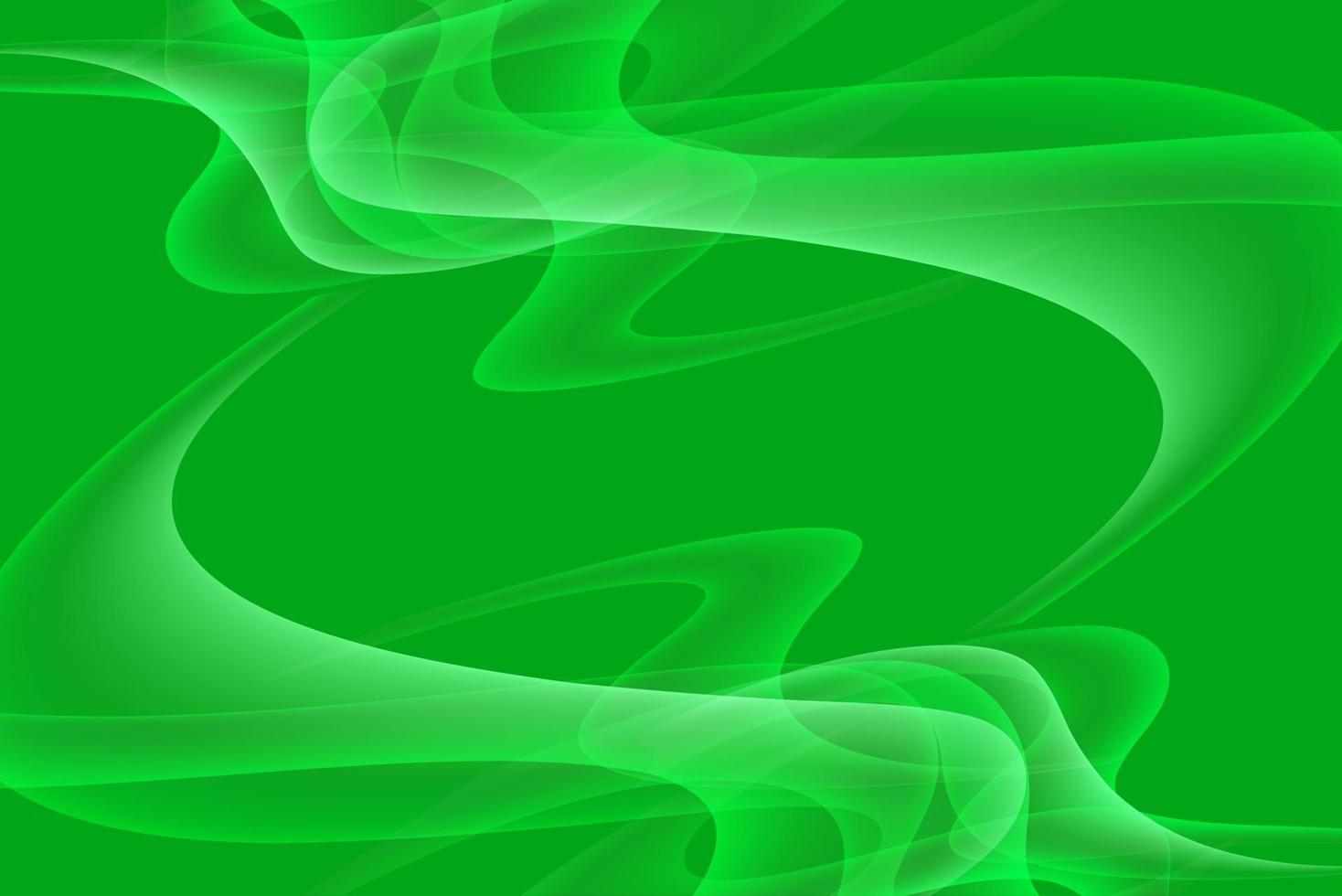 Green abstract background with wavy shine effect isolated vector
