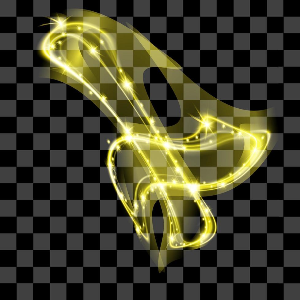 Yellow abstract special effect isolated vector line art glow shiny