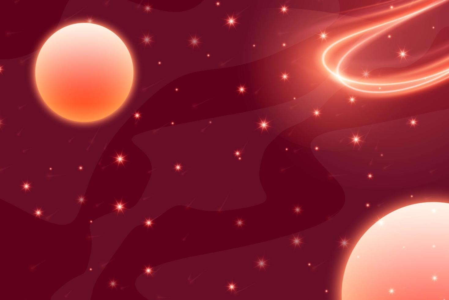 Red galaxy abstract background space with stars cosmic vector