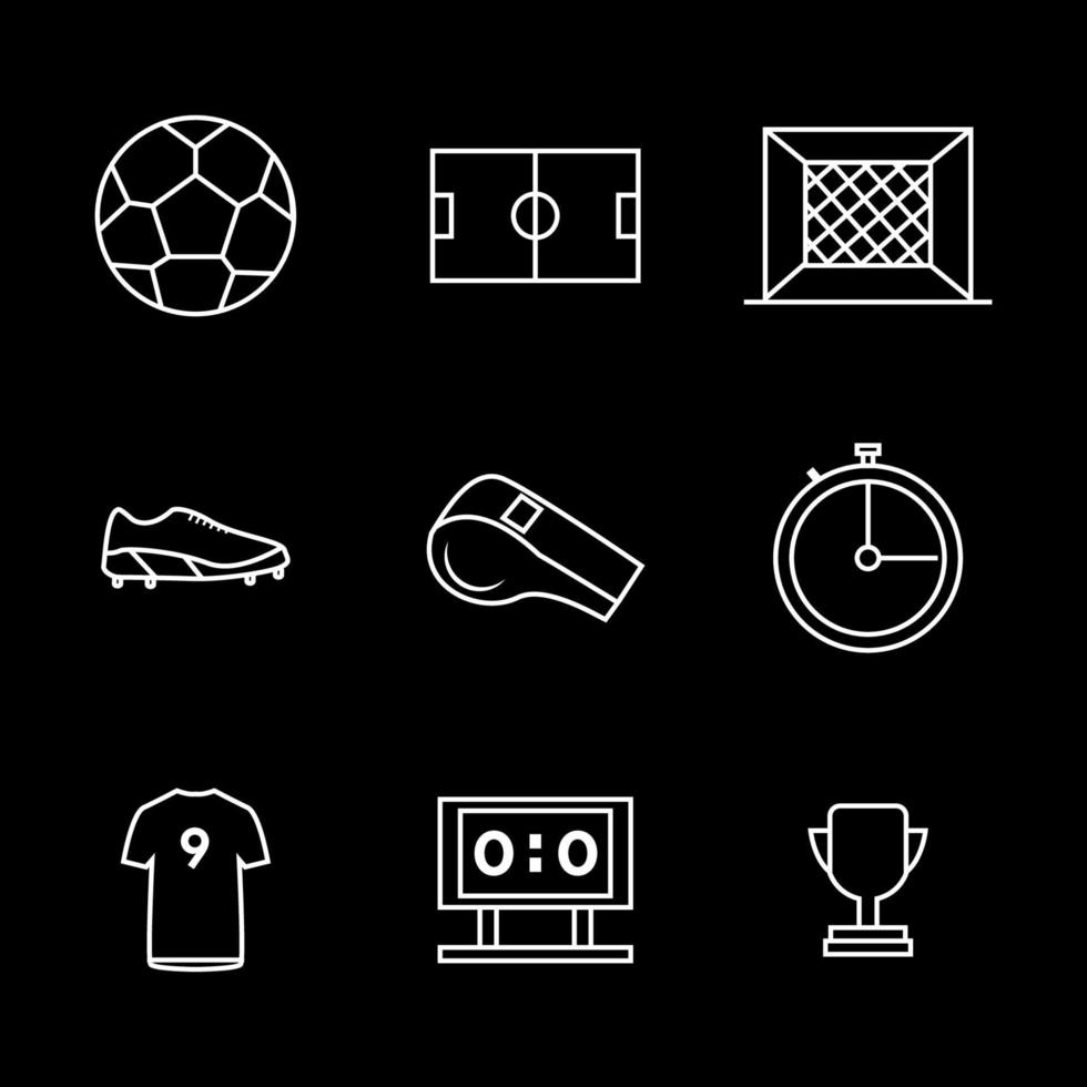 vector de conjunto de iconos de fútbol