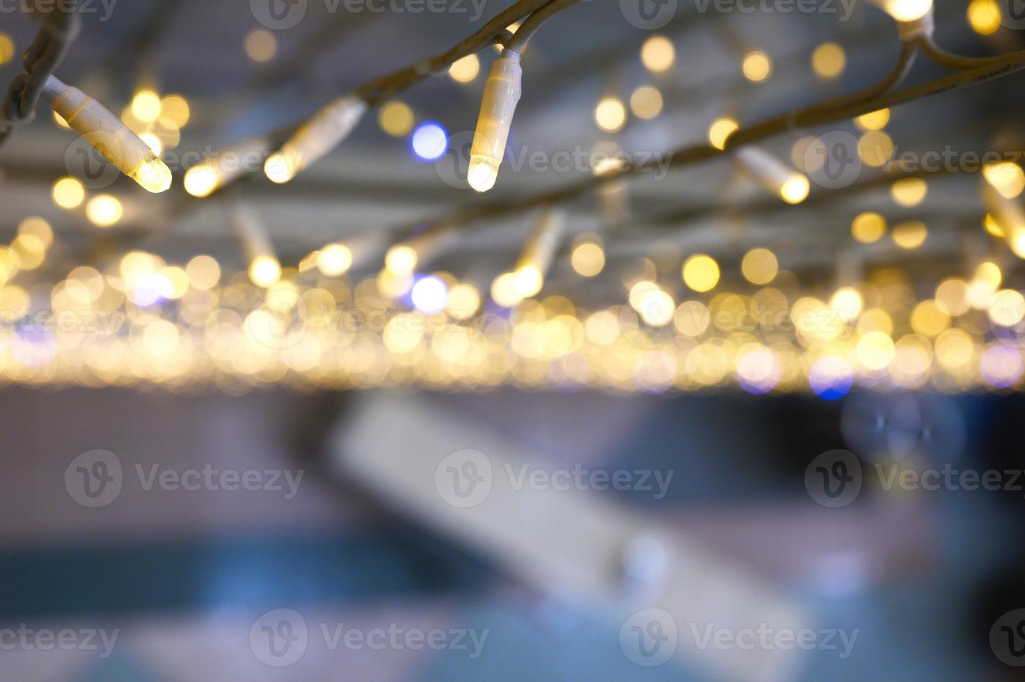 Christmas garland glowing light photo